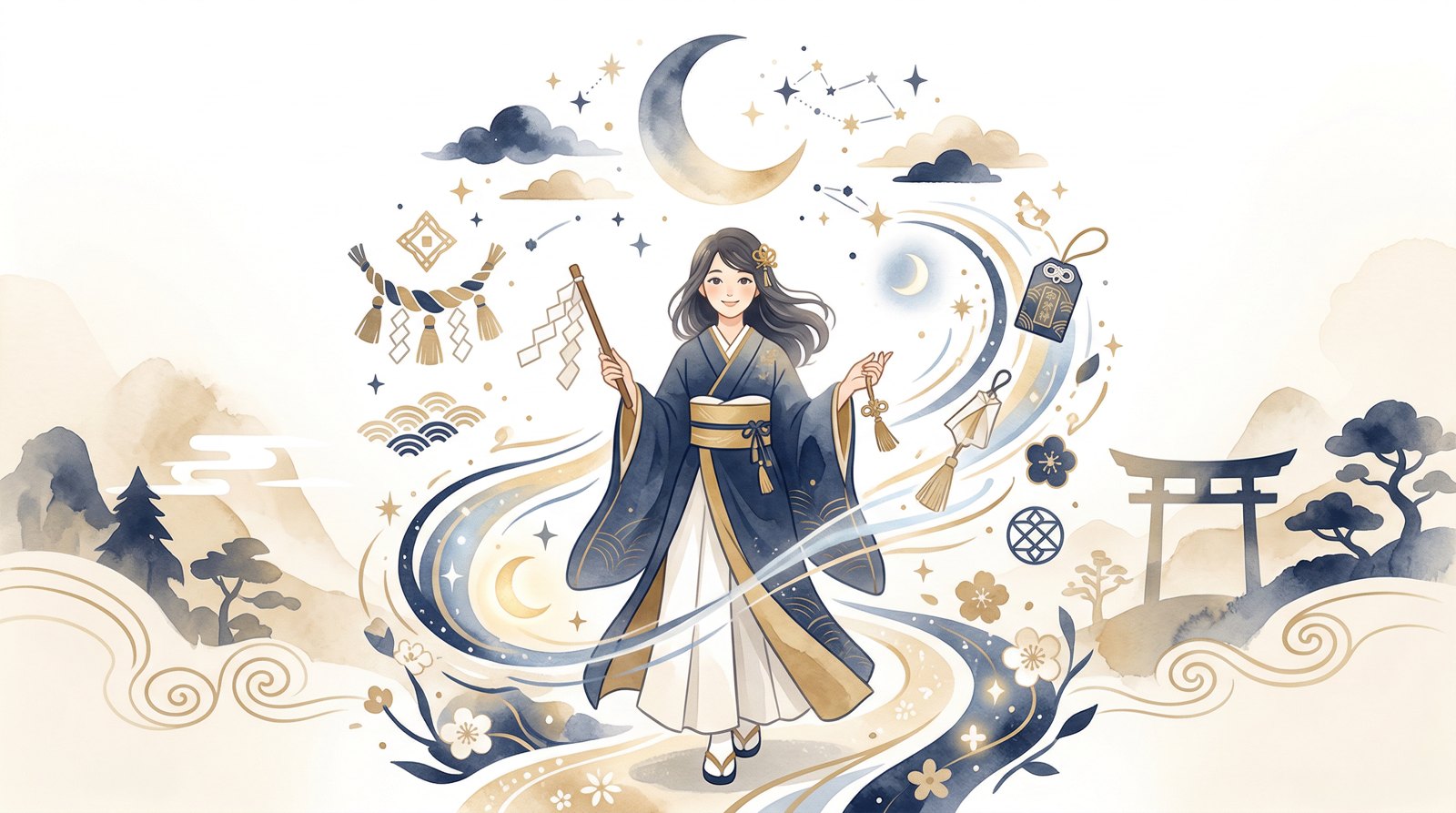 和モダンでやさしい陰陽師イメージ